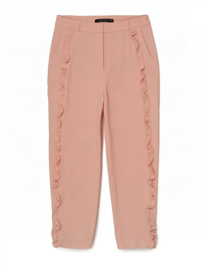 Calça feminina Zara cortada média W28 L25 rosa