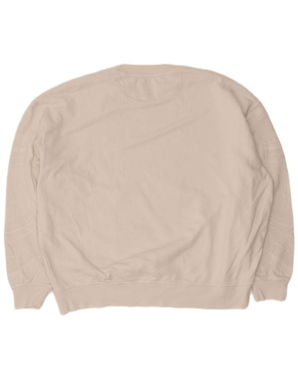 Desigual moletom feminino gráfico oversized jumper UK 18 XL algodão branco