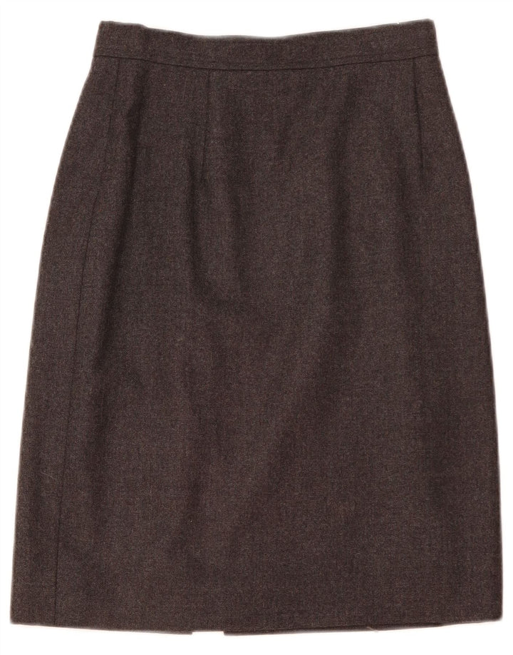 Saia reta feminina UNGARO IT 40 pequena W26 cinza Cupro