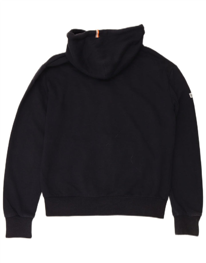 Suéter masculino SUPERDRY com capuz e zíper grande algodão azul marinho