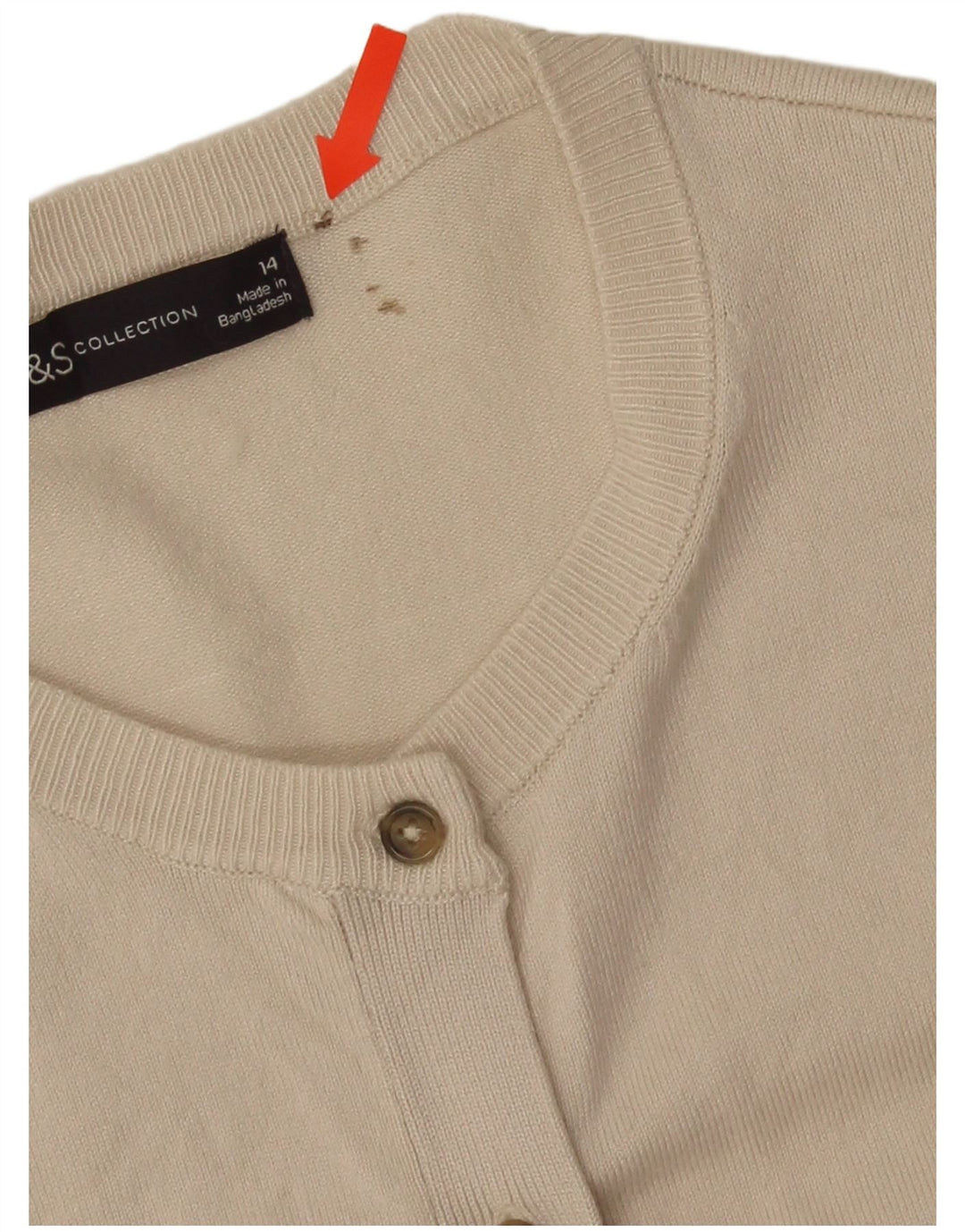 Suéter cardigã feminino Marks & Spencer UK 14 médio off white viscose