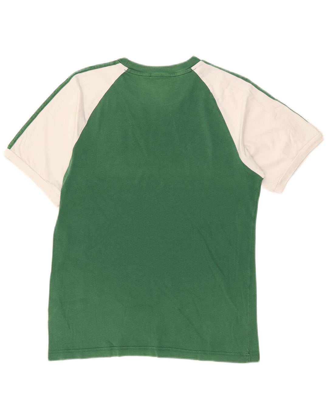 Adidas Mens Camiseta Top Pequeno Verde Colorblock Poliéster