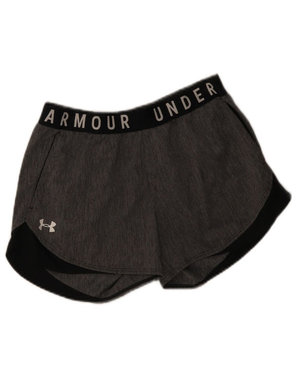 Under Armour Womens Heat Gear Sport Shorts UK 14 Medium Grey Colourblock