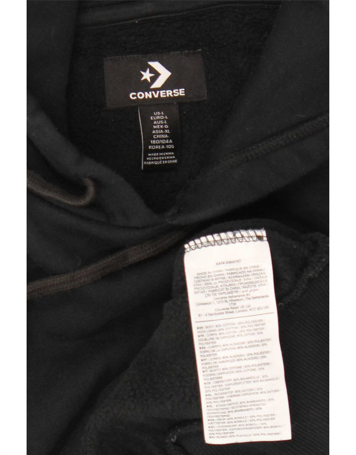 Converse masculino moletom com capuz grande algodão preto
