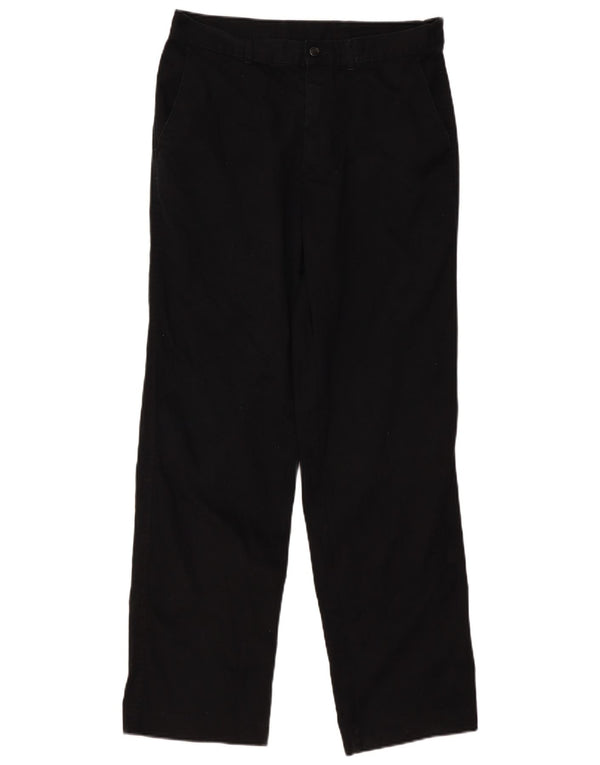 Calça chino reta masculina Marks & Spencer W34 L33 algodão preto