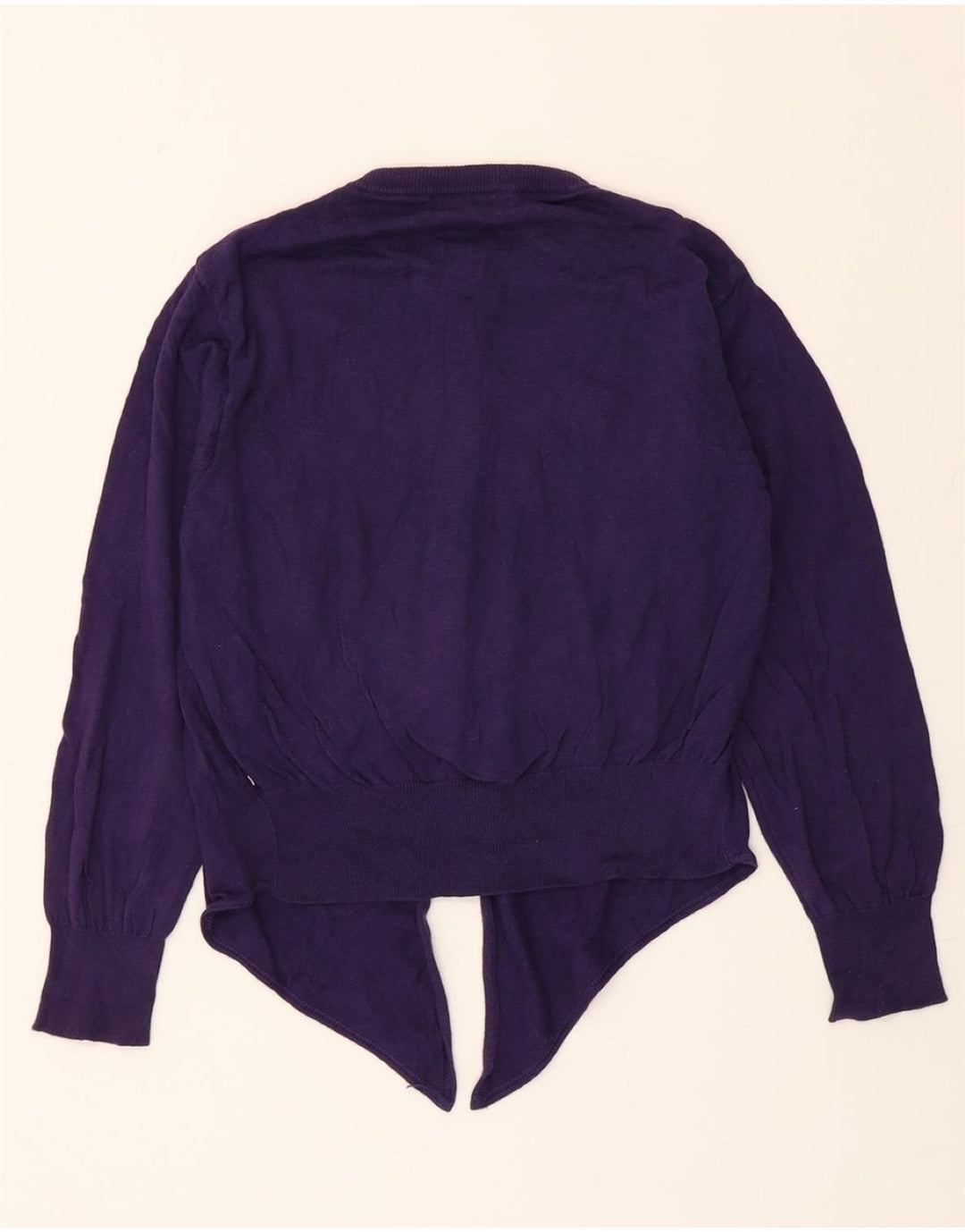 BENETTON Womens Crop Cardigan Sweater IT 46 Large Purple Cotton Vintage Benetton and Second-Hand Benetton from Messina Hembry 