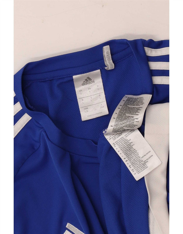 Adidas Mens Climalite Camiseta Top Grande Azul Colorblock Poliéster