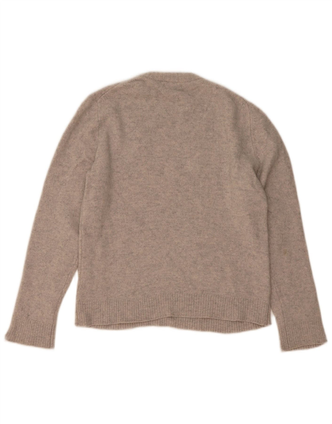 Suéter feminino Massimo Dutti com gola redonda Reino Unido 14 cinza médio manchado