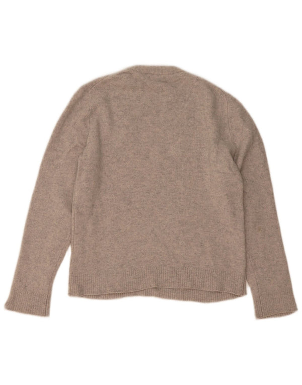 Suéter feminino Massimo Dutti com gola redonda Reino Unido 14 cinza médio manchado
