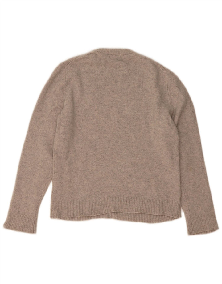 Suéter feminino Massimo Dutti com gola redonda Reino Unido 14 cinza médio manchado