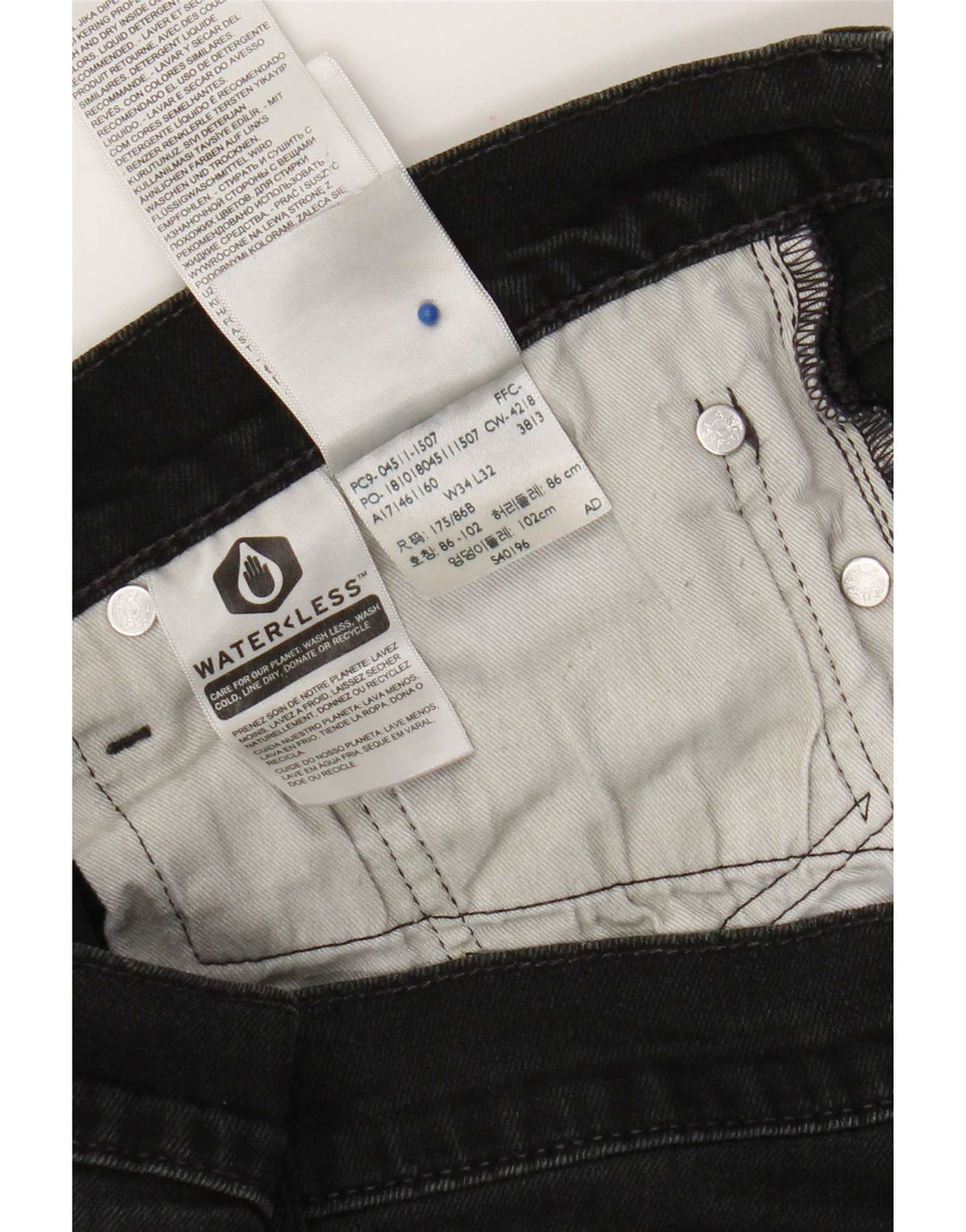 Levi's Mens Jeans Slim W34 L32 Algodão Preto