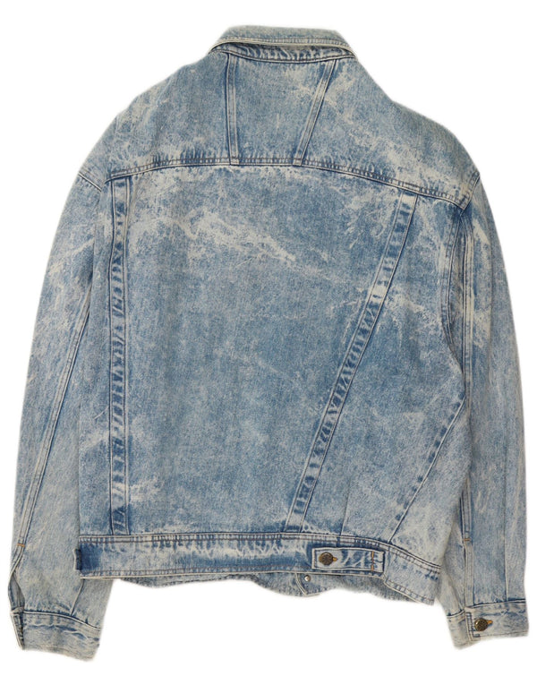 Jaqueta jeans masculina vintage com lavagem ácida, algodão azul grande Reino Unido 40