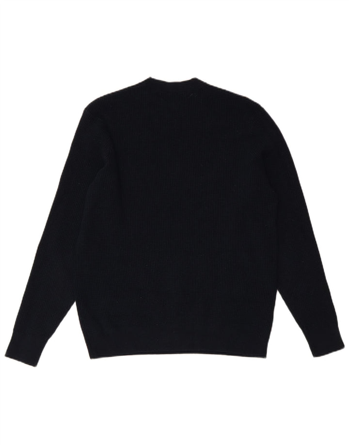 Suéter feminino MARKS & SPENCER com gola redonda Reino Unido 10 pequeno azul marinho