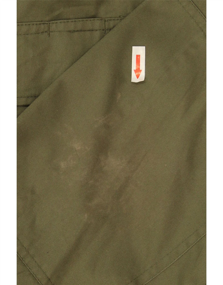 Jaqueta utilitária masculina vintage UK 40 poliéster cáqui grande