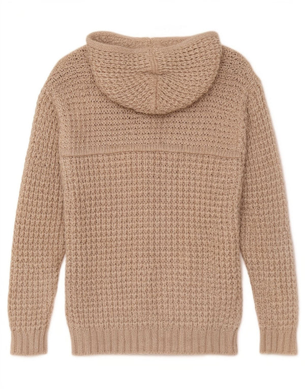 Suéter Rifle Masculino com Capuz Cardigan XL Bege Acrílico