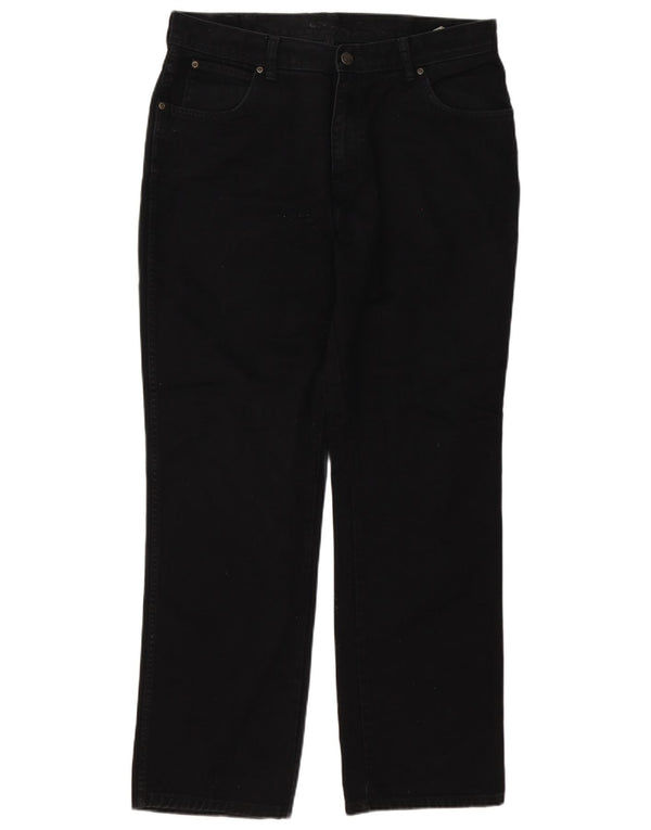 Wrangler masculino regular fit jeans reto W36 L32 algodão preto