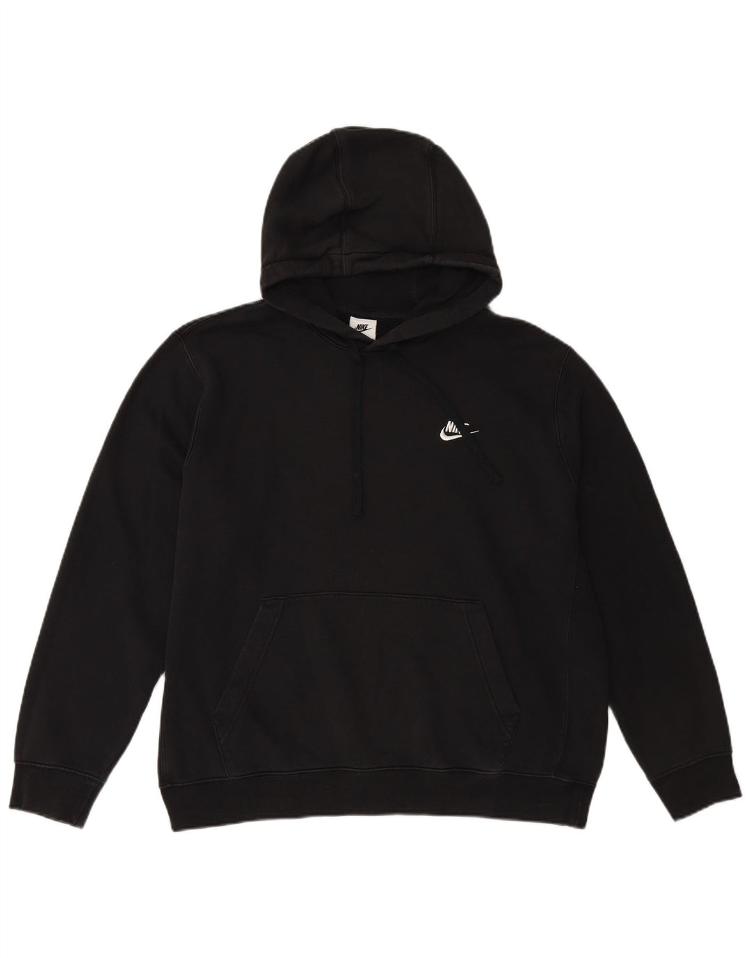 NIKE Mens Hoodie Jumper Grande Algodão Preto