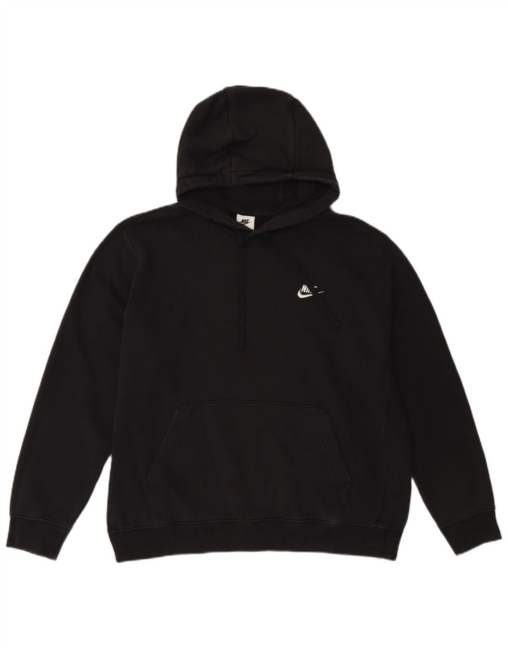 NIKE Mens Hoodie Jumper Grande Algodão Preto