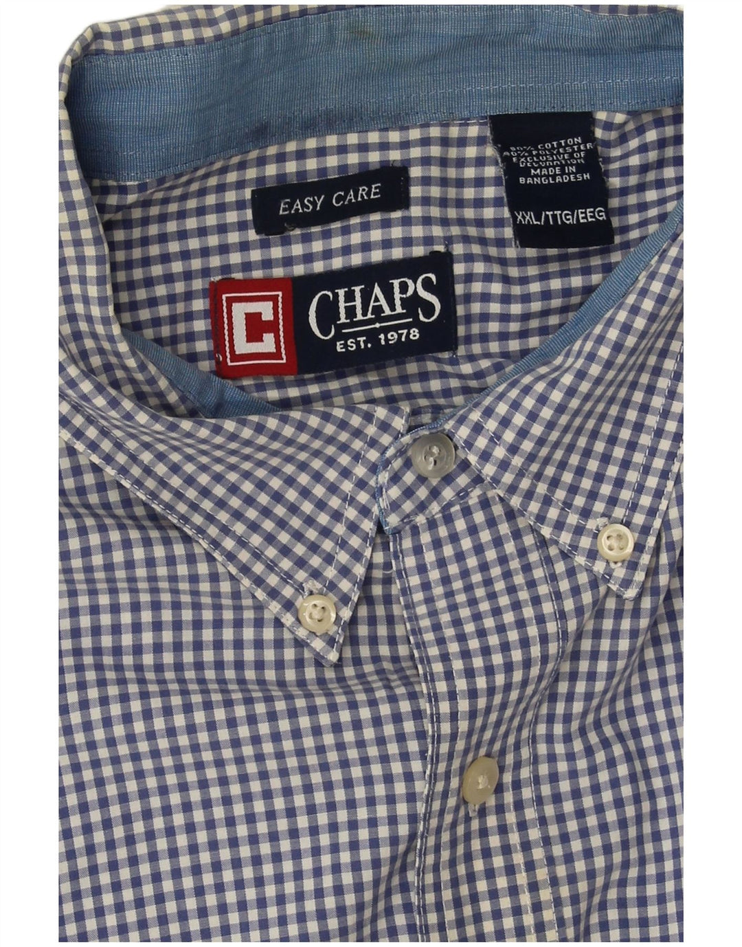 Camisa masculina Chaps 2XL algodão xadrez azul