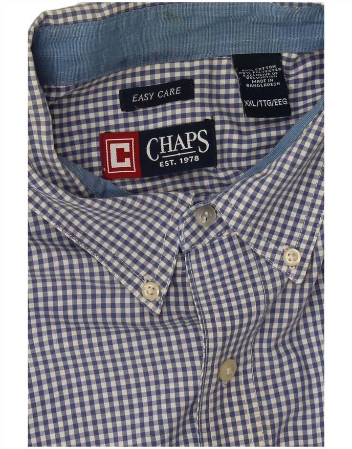 Camisa masculina Chaps 2XL algodão xadrez azul