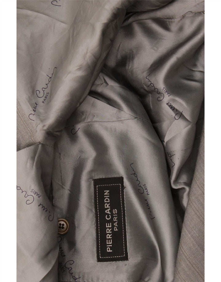 Jaqueta blazer masculina Pierre Cardin com 2 botões UK 38 listrada cinza médio