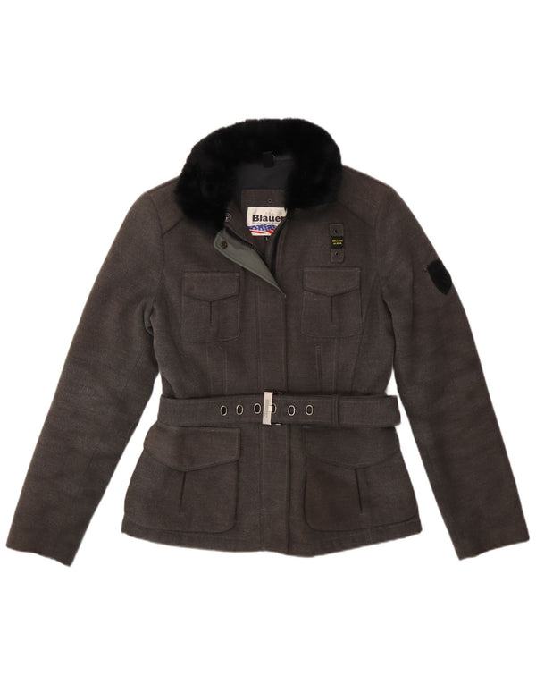 Casaco blusão feminino Blauer UK 16 poliéster cinza grande