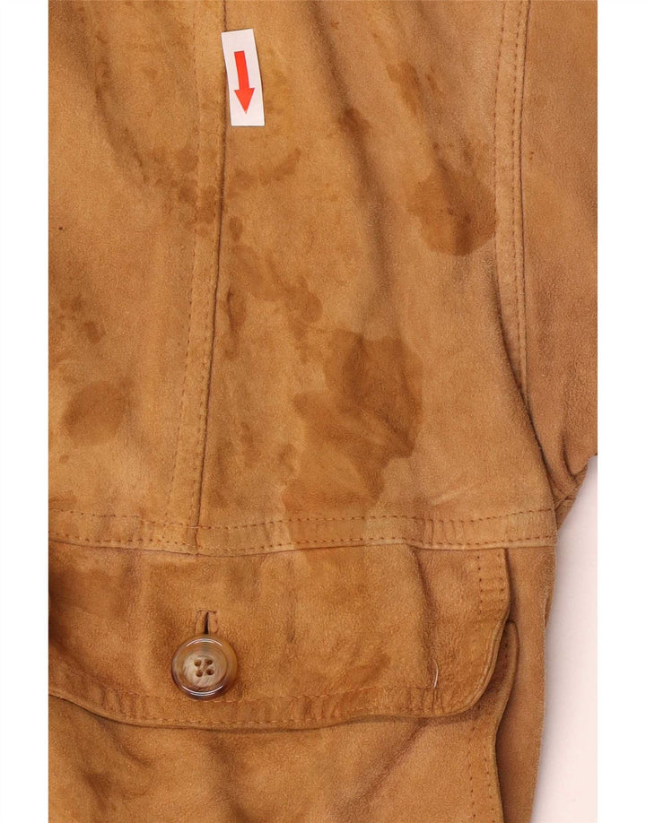 Jaqueta bomber masculina vintage de camurça IT 54 2XL marrom retrô