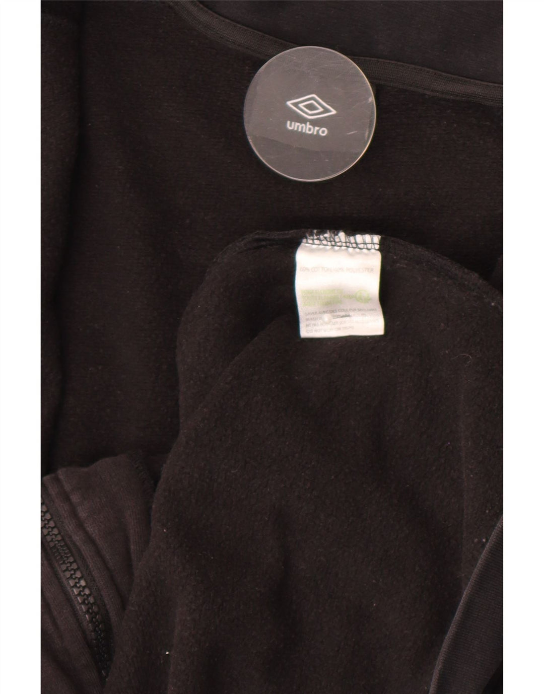 Umbro Womens Tracksuit Top Jacket UK 14 Médio Algodão Preto