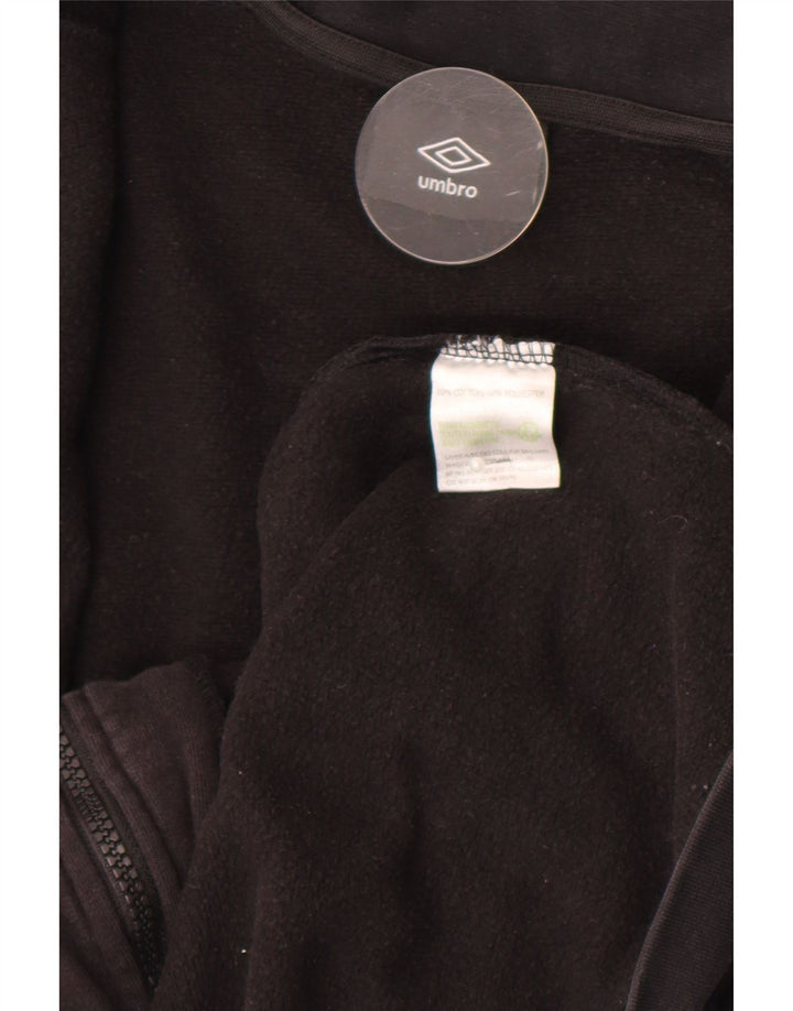Umbro Womens Tracksuit Top Jacket UK 14 Médio Algodão Preto