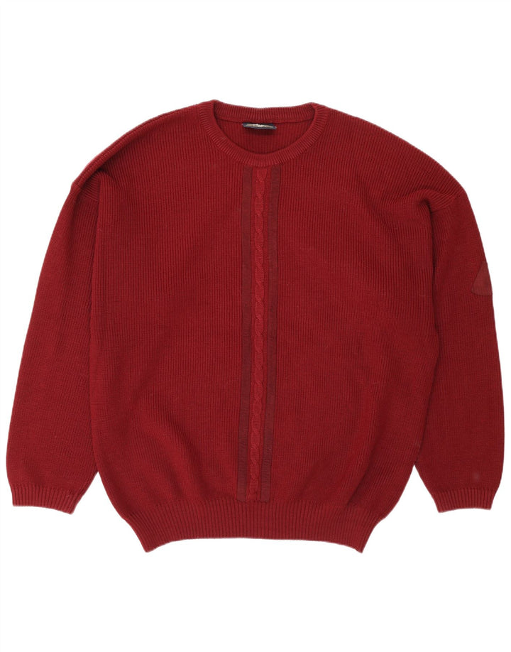Suéter masculino North Pole com gola redonda XL lã cor de vinho