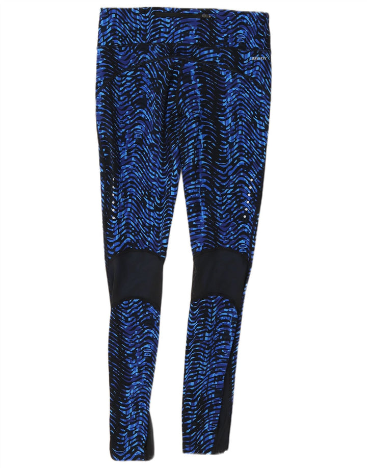 Leggings Nike Dri Fit Abstract Pattern UK 12 Médio Azul Chevron