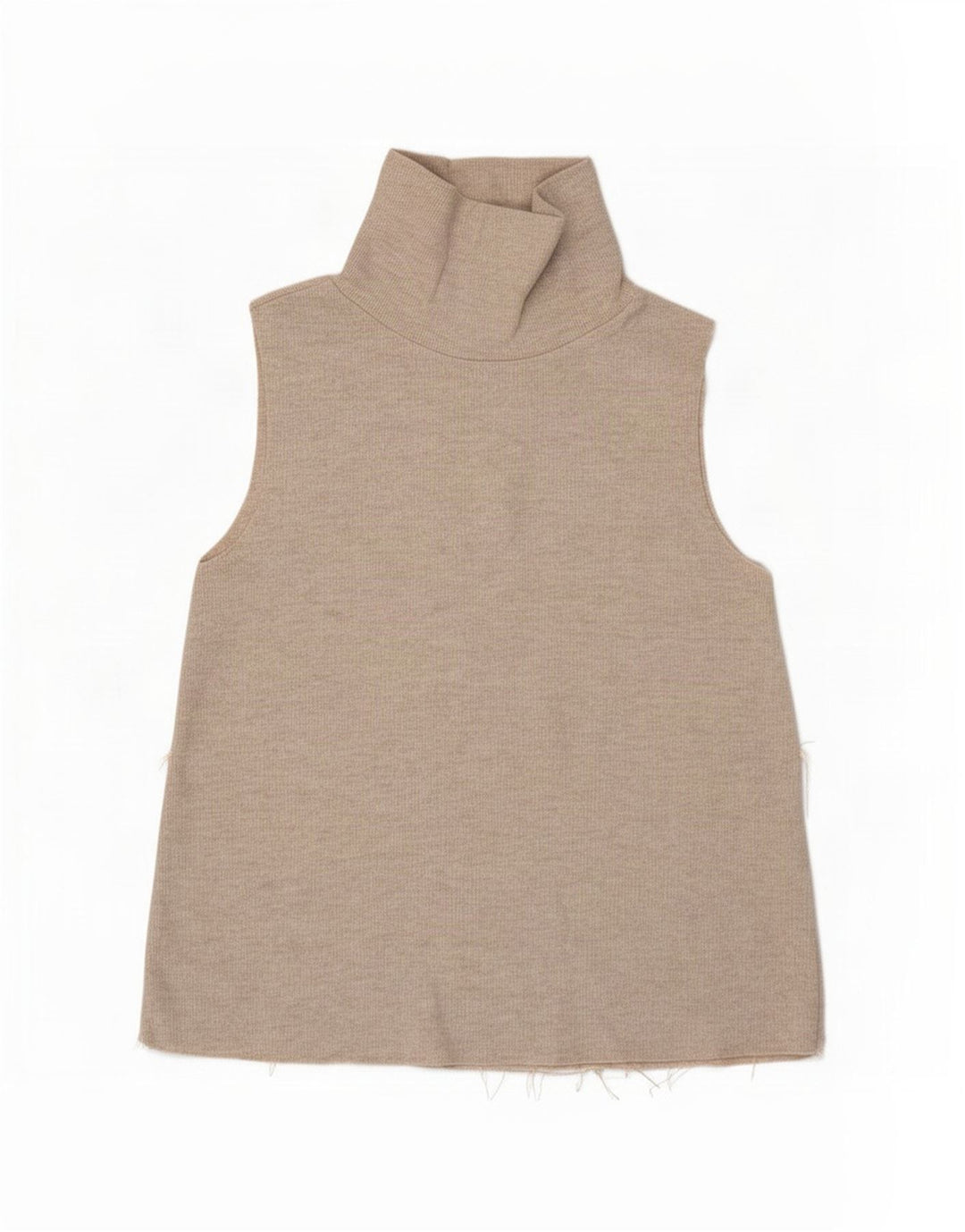 Colete feminino Zara UK 12 poliéster bege médio