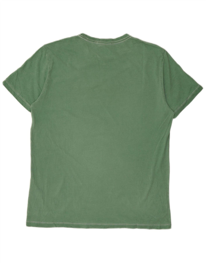 Camiseta gráfica masculina Gas Top algodão verde médio