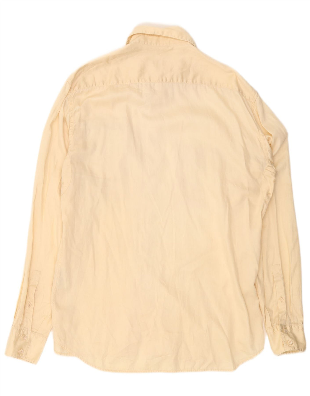 Camisa masculina PRADA tamanho 43 17 XL algodão amarelo