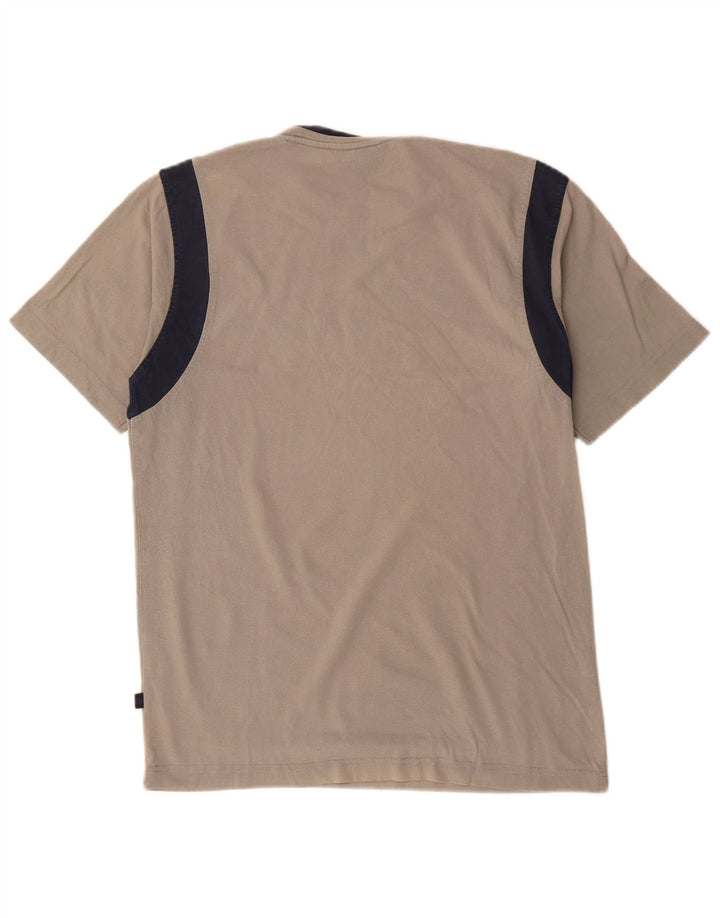 Camiseta gráfica masculina Asics Top pequeno cinza colorblock algodão