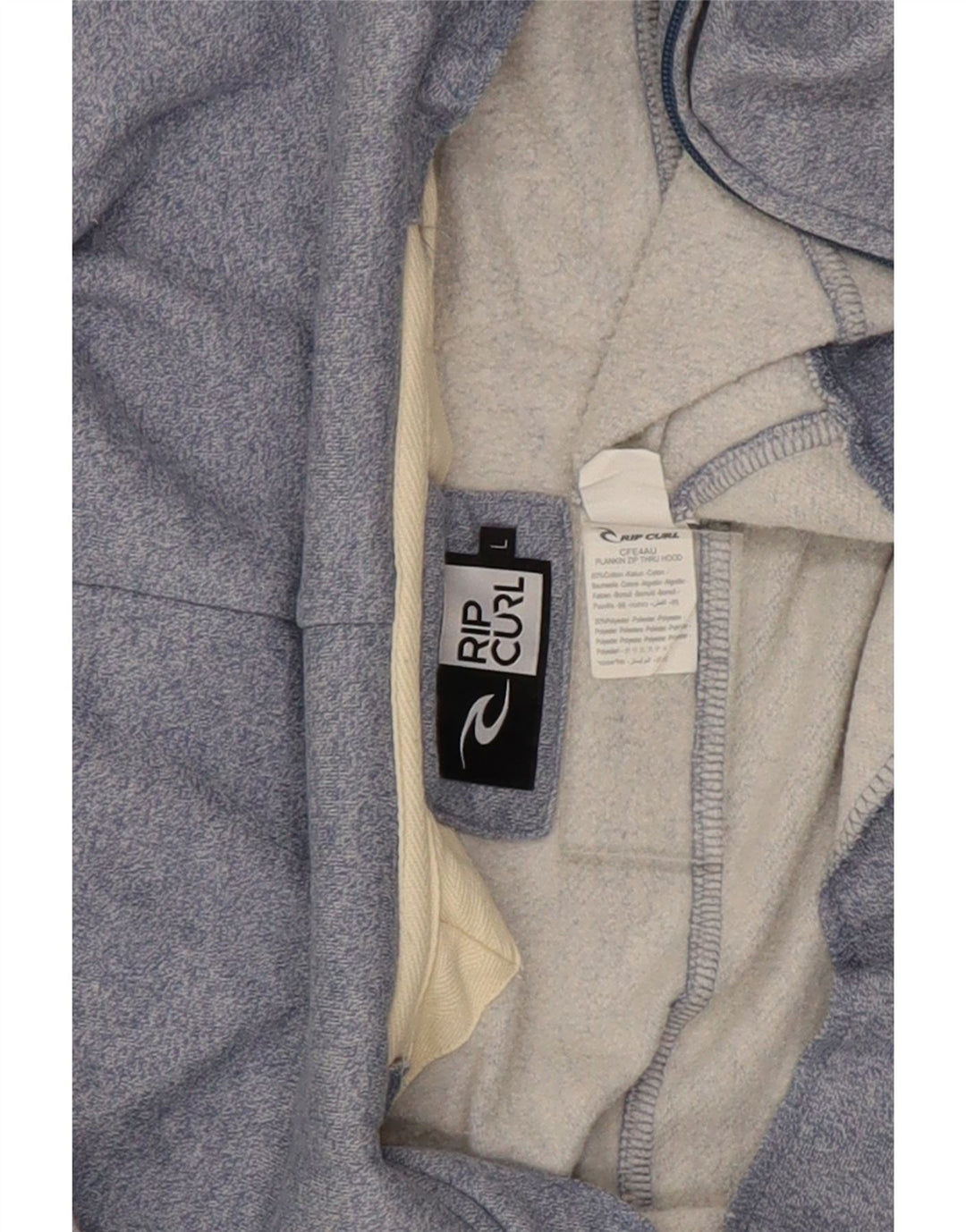 Rip Curl Suéter masculino com capuz e zíper grande algodão azul