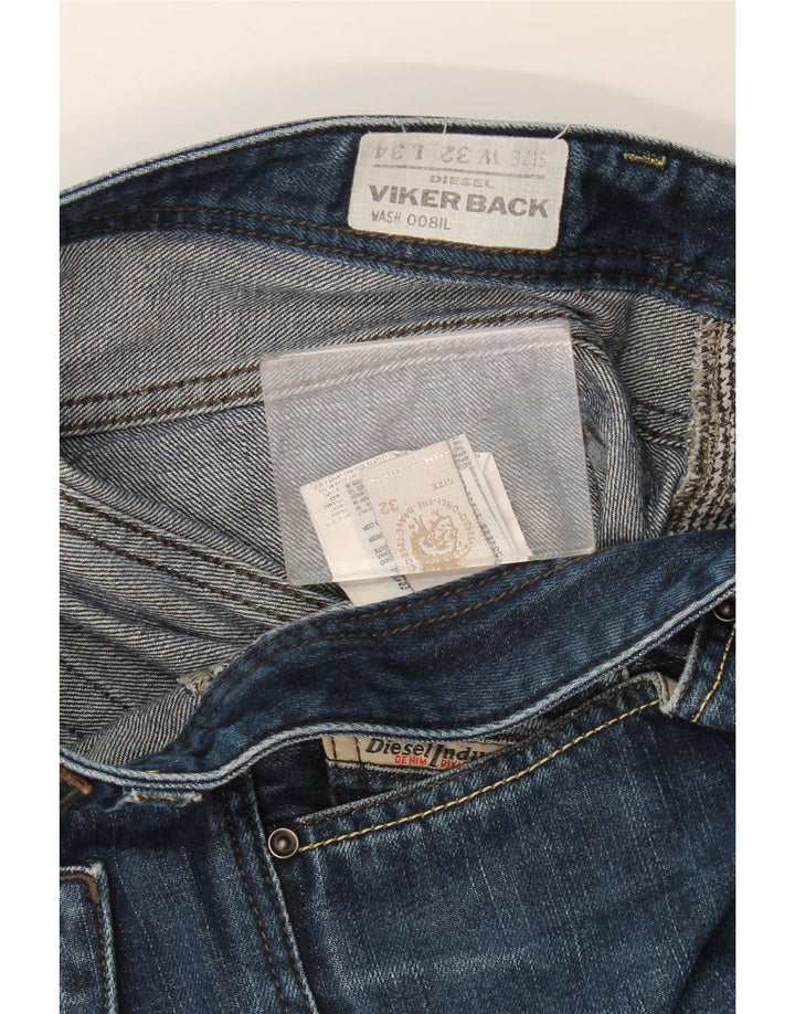 Diesel Feminino Viker Back Straight Jeans W32 L30 Azul Algodão