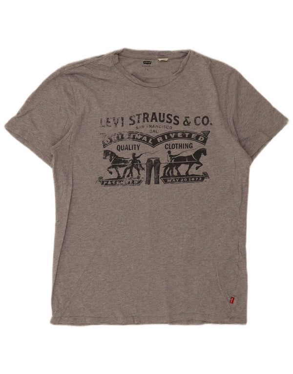 Camiseta gráfica masculina Levi's Top cinza médio manchado