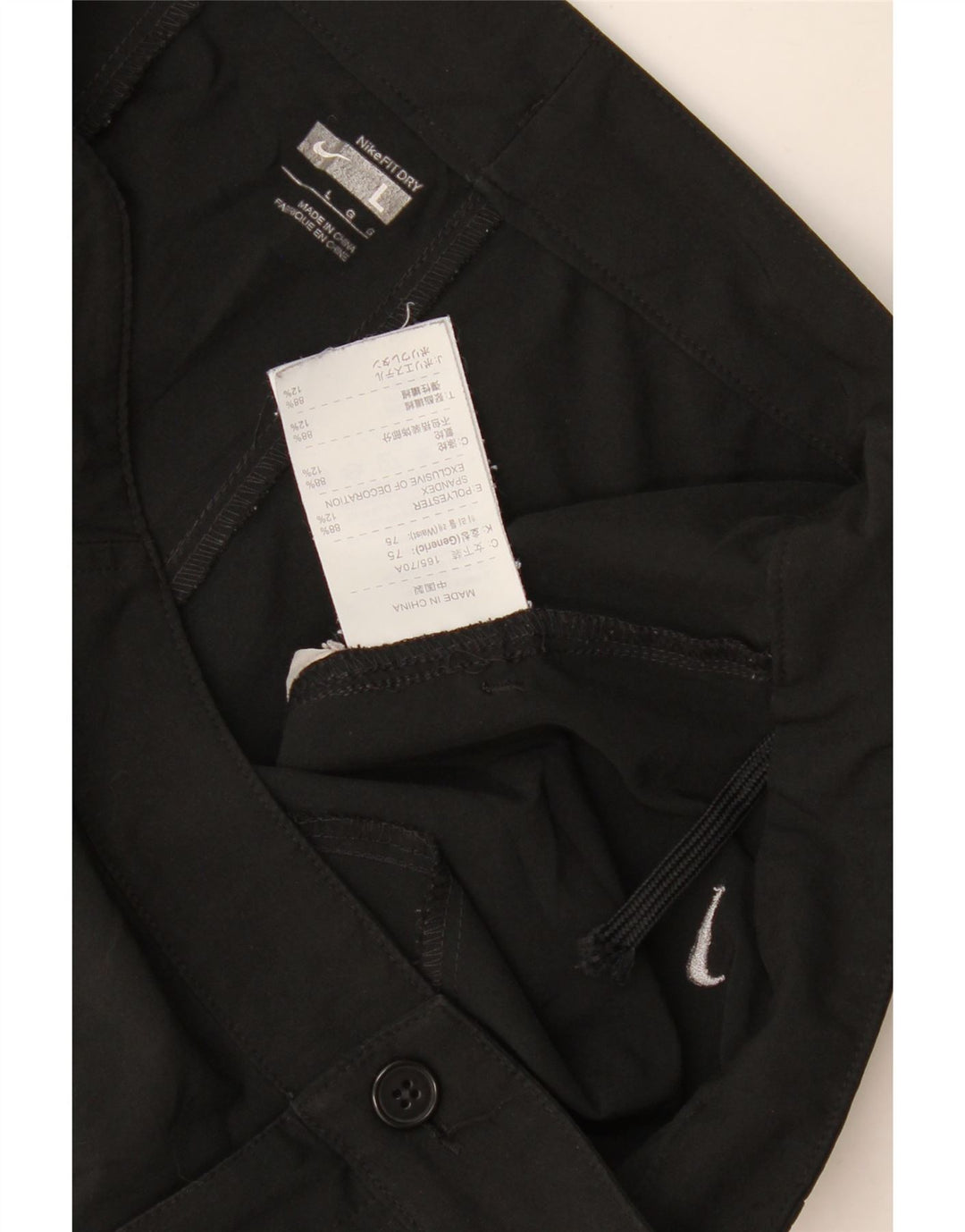 Shorts casuais femininos Nike grandes W32 poliéster preto