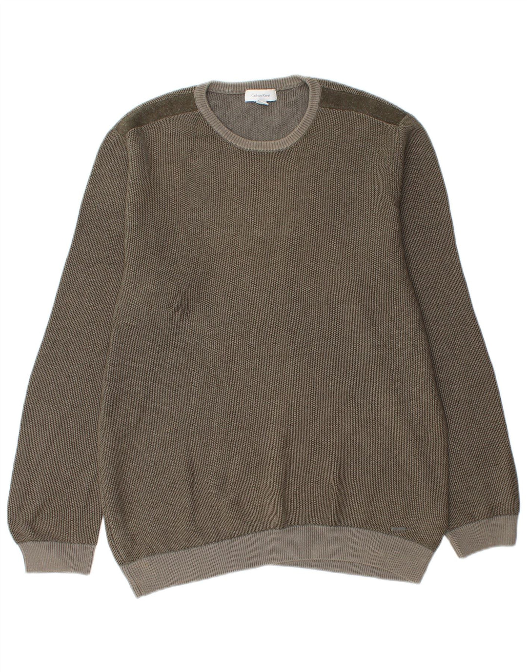 Suéter masculino Calvin Klein com gola redonda e algodão cinza médio
