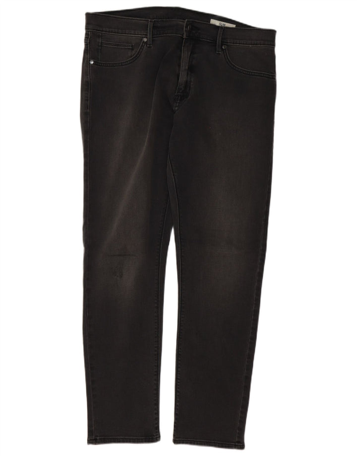 Marks & Spencer Mens Slim Jeans W36 L31 Algodão Cinza