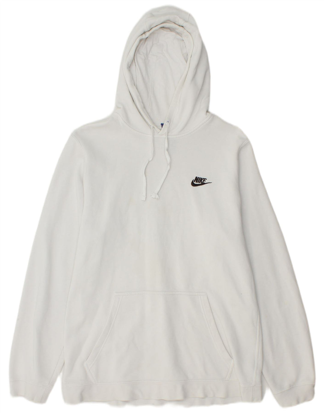 NIKE Mens Hoodie Jumper Grande Algodão Branco