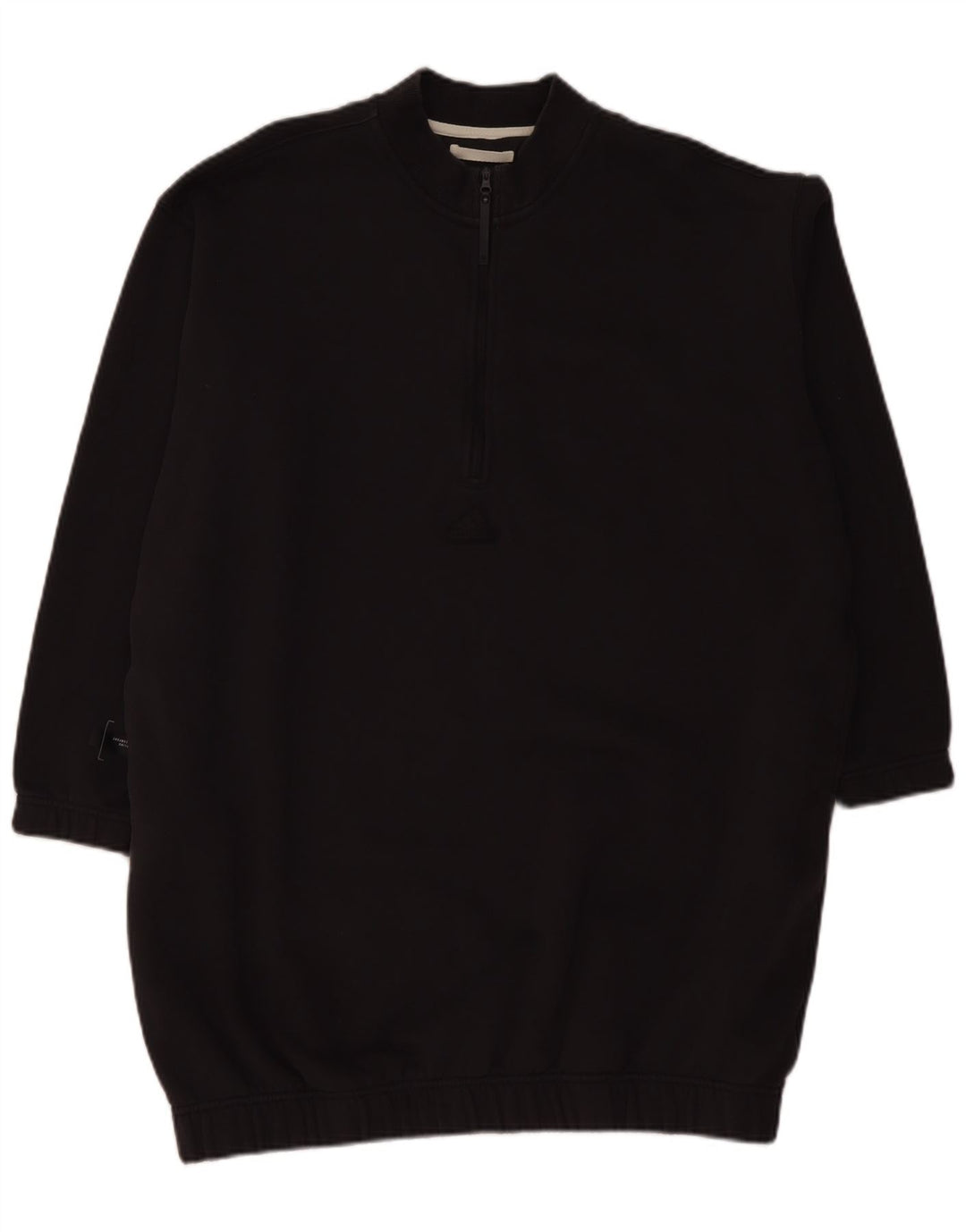 ADIDAS Womens Oversized Zip Neck Sweatshirt Jumper Vestido Reino Unido 24/26 2XL Cinza