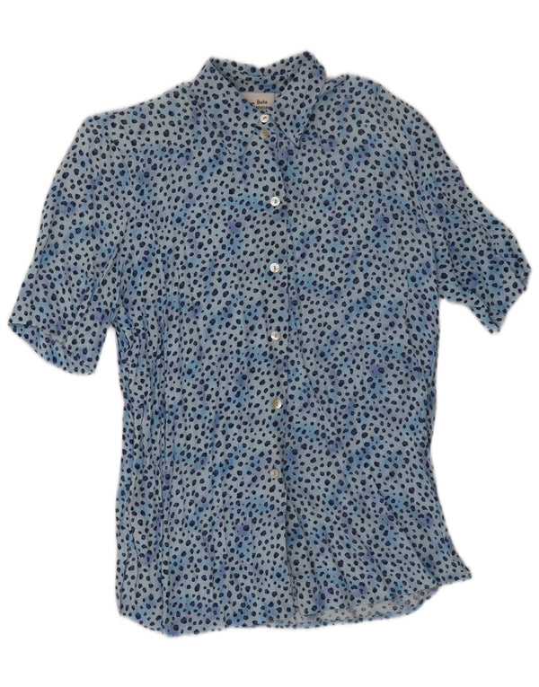 Camisa feminina Belle Surprise manga curta UE 38 azul médio estampa animal