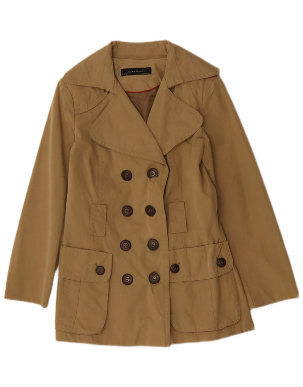 Zara Womens Trench Coat UK 14 Médio Caqui