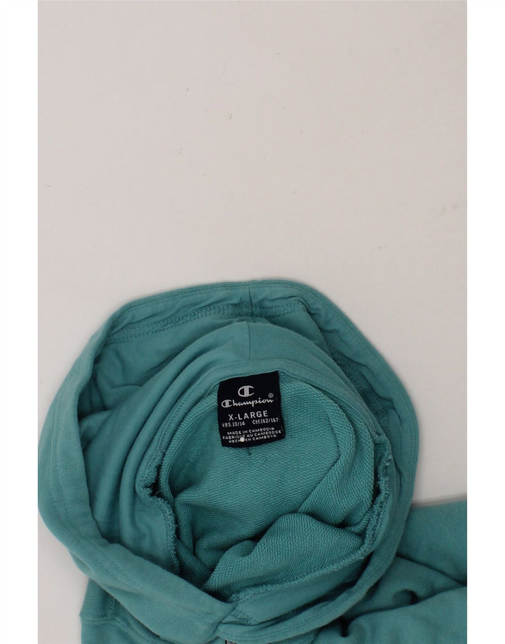 CHAMPION Boys Hoodie Jumper 13-14 Years XL Blue Cotton Vintage Champion and Second-Hand Champion from Messina Hembry 