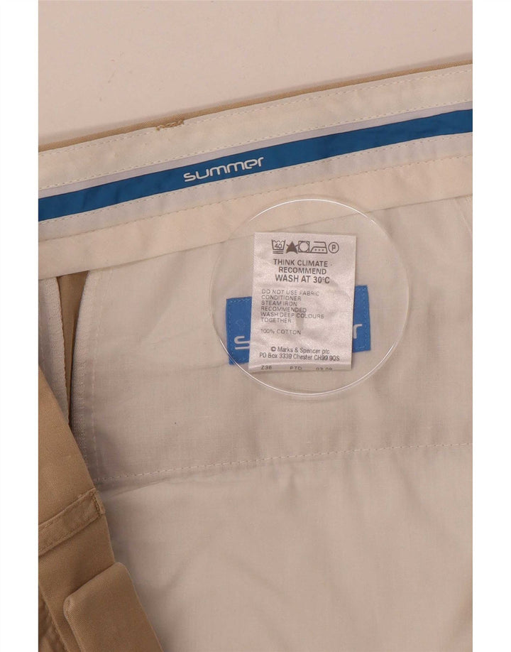 Calça masculina Marks & Spencer com pegged terno W36 L29 bege