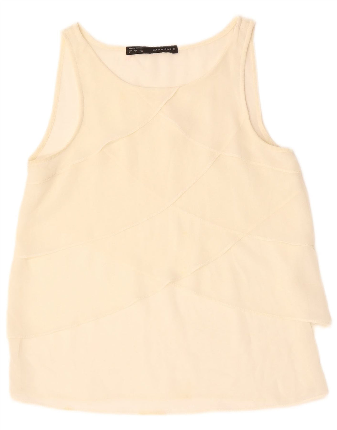 Blusa feminina sem mangas ZARA UK 10 pequena off white