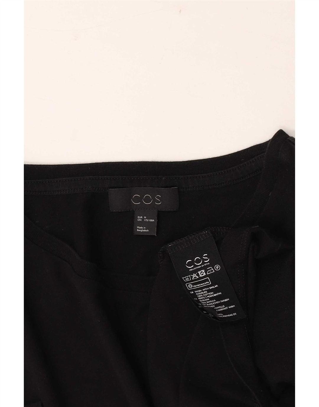 Cos Camiseta Masculina Top Médio Algodão Preto