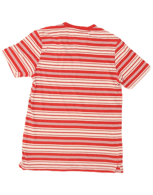 Camiseta masculina Crew Clothing Top médio listrado vermelho algodão